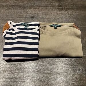 Lauren Ralph Lauren Women’s Equestrian Academia Lot of 2 Sz M Shirts Old Money